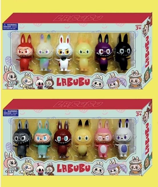 Голям комплект 6 броя фигурки Лабубу, фигури за игра Labubu