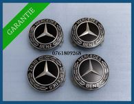 Set 4 capace negre 75mm jante aliaj Mercedes Benz