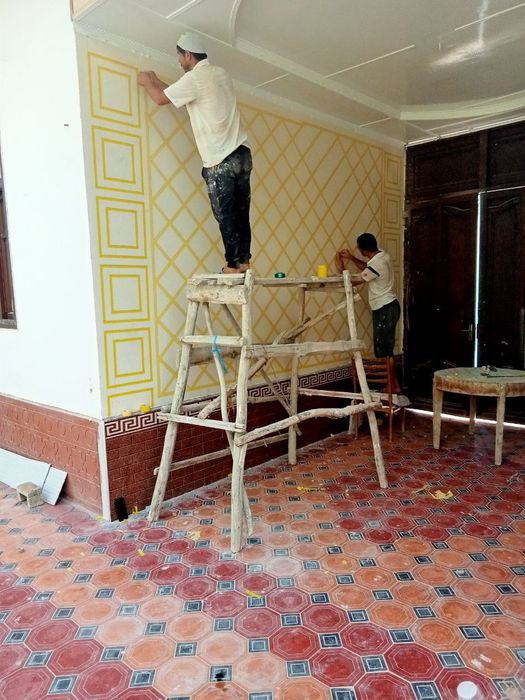 Oboi,travertin,kafel,bruschatka ishlari boʼlsa qilamiz!