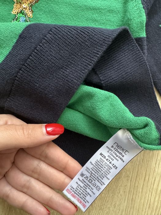 Коледнен пуловер и коледен ромпер 9-12 месеца