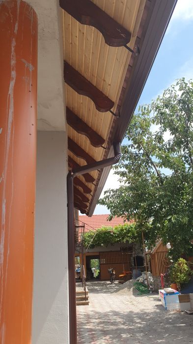 Jgheaburi și burlane dintr-o bucata fără îmbinari aluminiu gri /maro a