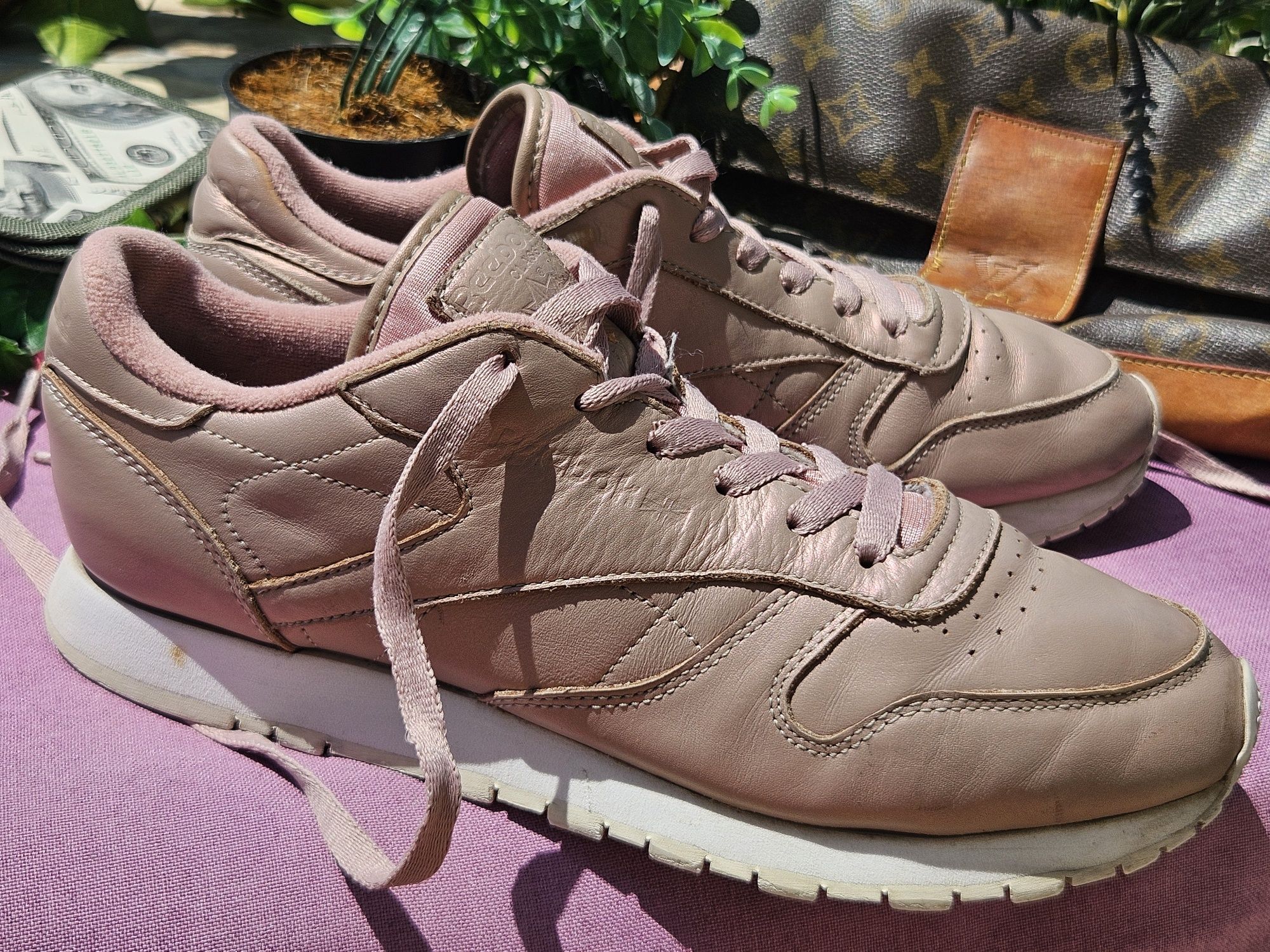 Reebok кецове кецове от кожа в розово