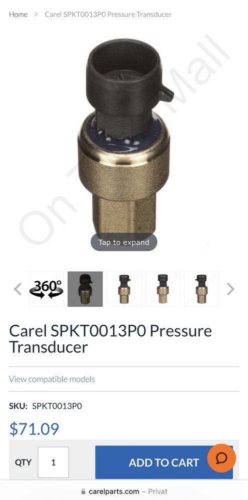 Senzor de presiune CAREL SPKT0013P