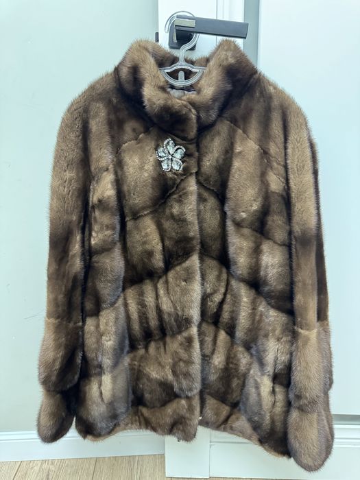 Норковая шуба коричневая