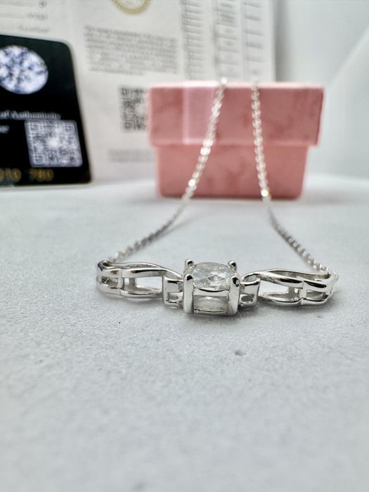 Сребърно колие с мойсанит (Диамант) 0.5 карата