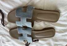 Hermes oran denim сандали