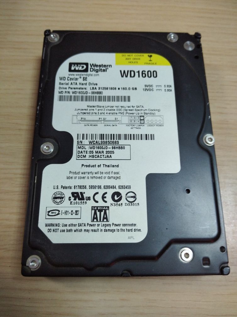 Hard disk western digital 160G