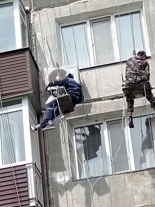 Услуги альпиниста высотные работы утепление стен снаружи