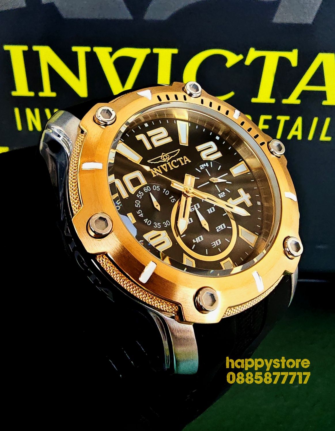 INVICTA Diver Gold/Silver 52 mm, Инвикта нов ръчен часовник