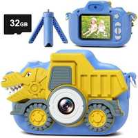 Нова Детска Камера - Динозавър Дизайн с 32GB Карта 20MP HD Видео