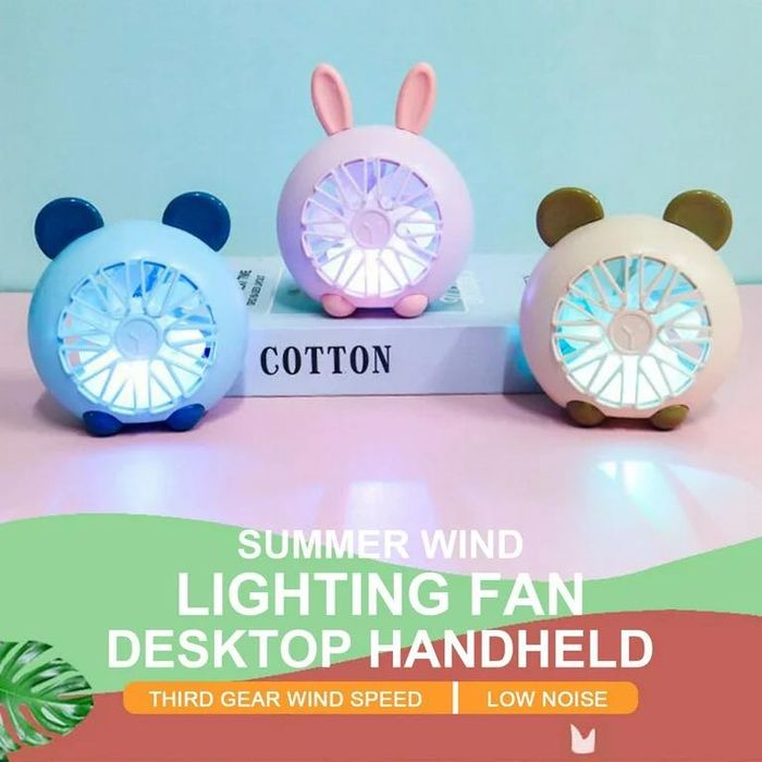 Chiroqli multfilm qahramonli stol usti mini ventilyator A7