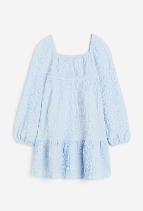 Светло  синя и черна рокля H&M, дълъг ръкав, размер 158 и 164 и 170 см