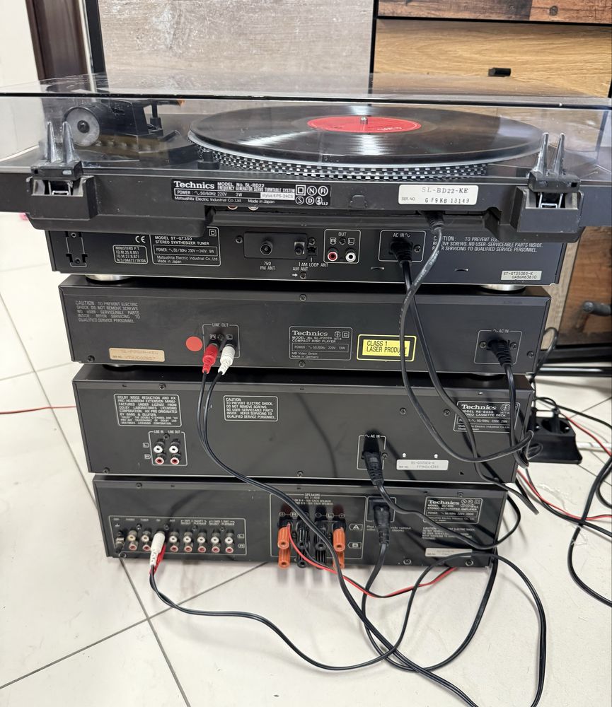 Ретро аудио сет Technics - усилвател, дек, cd, тунер и грамофон