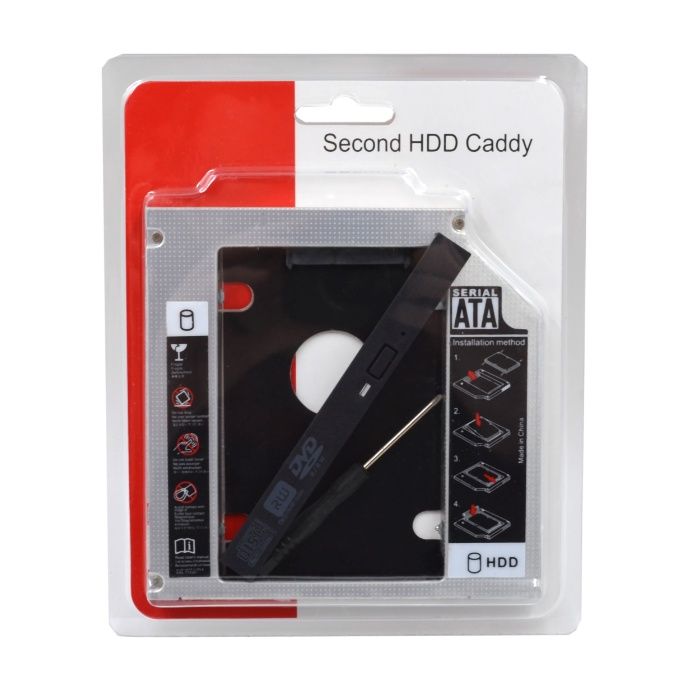 Переходник Caddy (Optibay) для HDD/SSD в привод ноутбука 9.5 и 12.7 мм