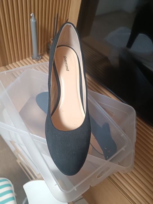 Pantofi înalți din material textil