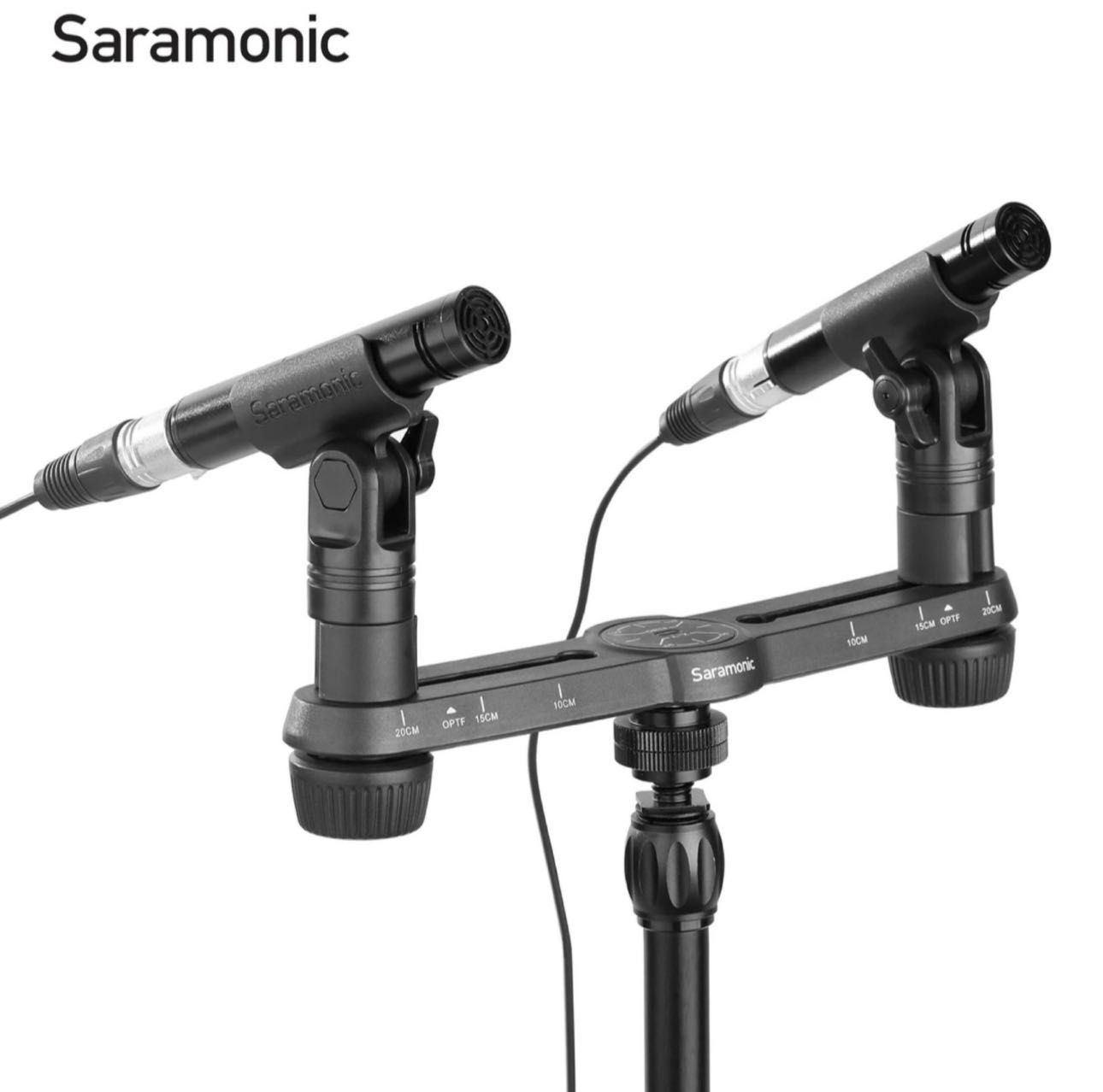 Микрофон Saramonic SR M500 + стойка от Superlux и кабель.