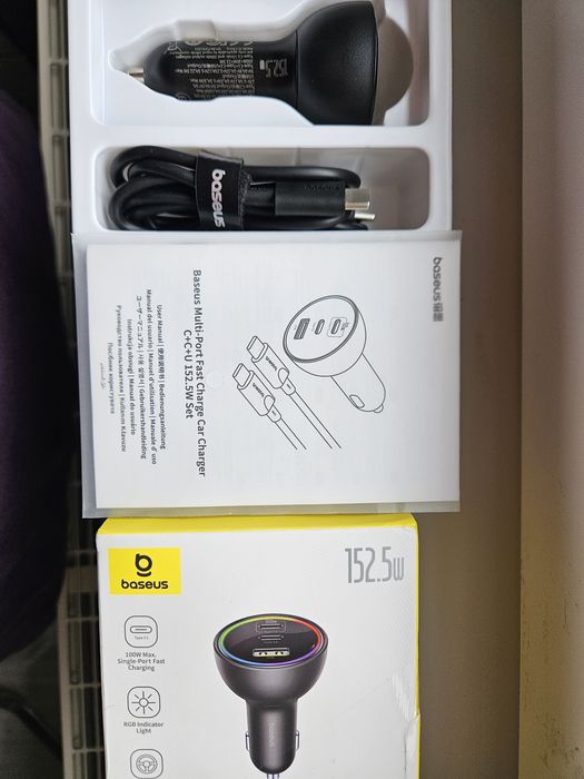 Baseus incărcător auto  152.5W    12V - 24V  RGB Led