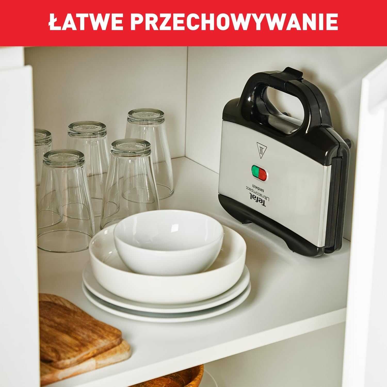 Tefal Ultracompact Тостер за триъгълни сандвичи, 700W, Незалепващо