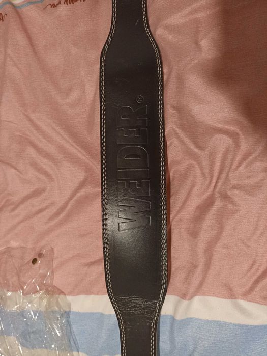 Vand centura fitness model WEIDER piele naturala si manusi/flexori