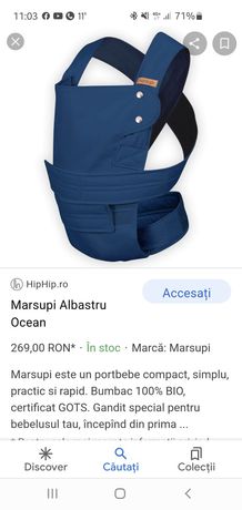 Marsupiu bebe albastru ocean
