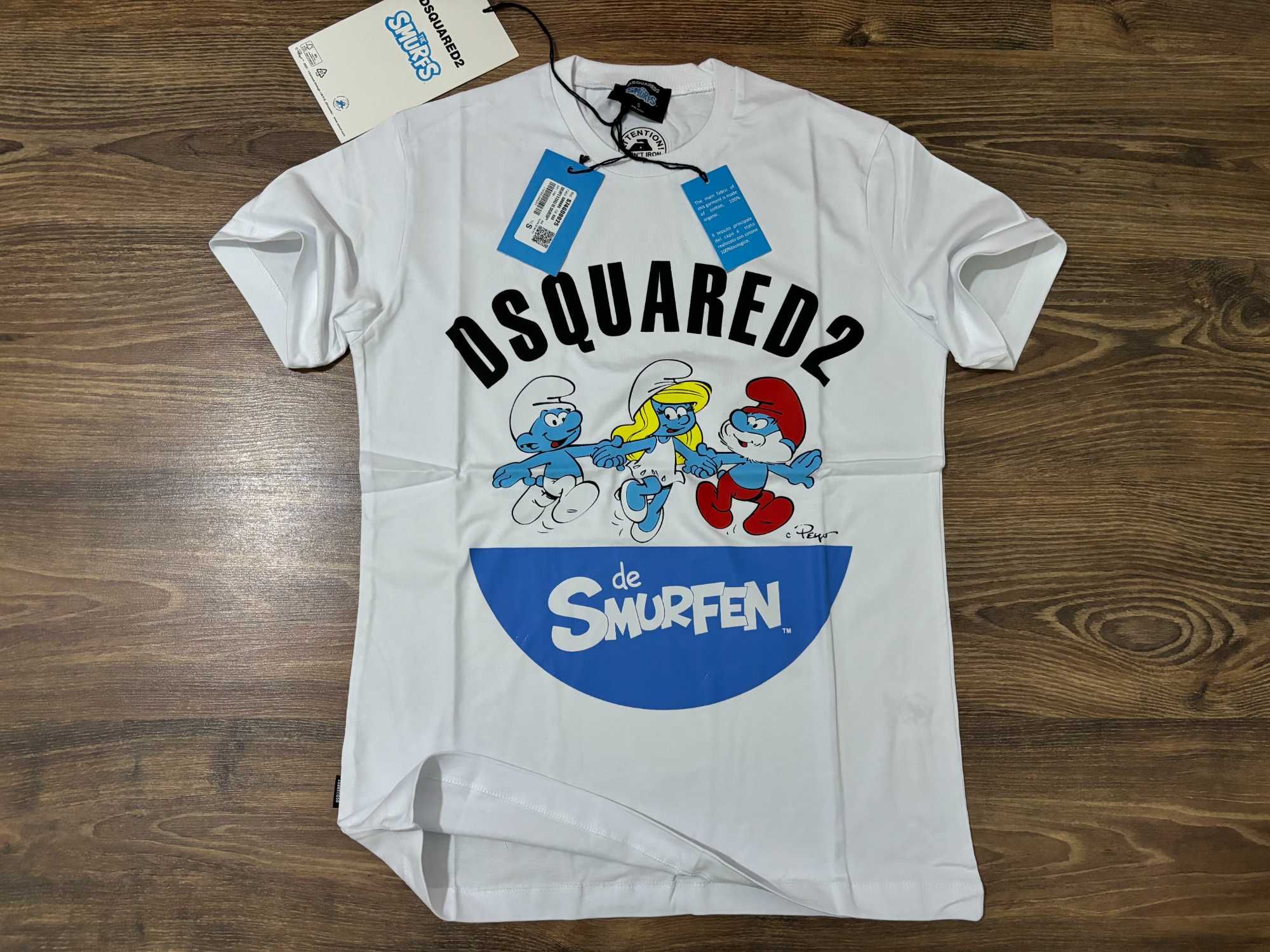 Оригинална Мъжка тениска Dsquared2 The Smurfs Slim Fit - S-2XL
