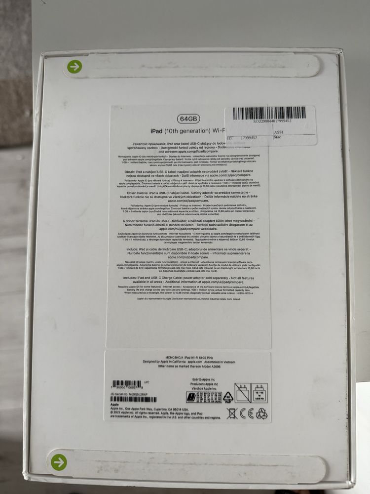 Ipad 10(2022)v2 64 gb pink nou