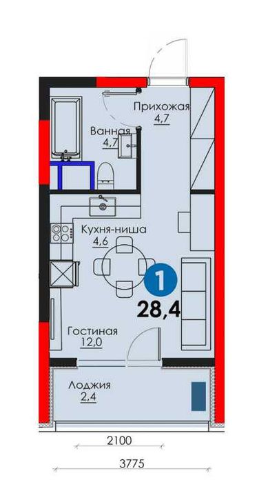 30% бош толовга 3% скидкада 2027йилга муддатли толовга 1-хона (707)