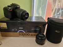 Фотоапарат Nikon D3200 с 2 обектива плюс статив Benro