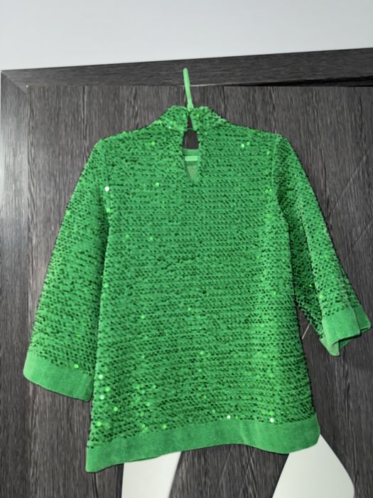 Зелена блуза с пайети ZARA