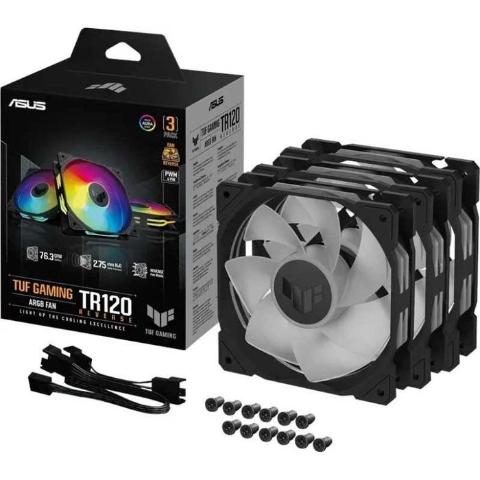 Ventilator ASUS TUF Gaming TR120 Reverse ARGB 120mm Black Three Pack