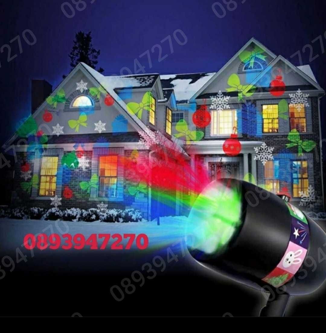 Детски LED прожектор за Коледа  Проектор с 12 диска и 48 картинки