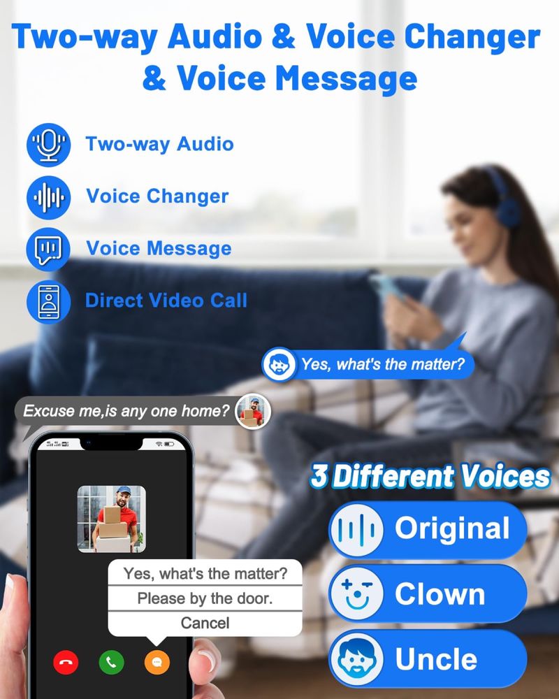 UCOCARE 4MP безжичен видеодомофон, без такси, нощно виждане, детектор