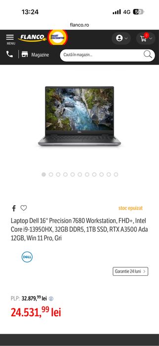 Laptop Dell 16'' Precision 7680 Workstation FHD+, Intel i9/Nou•Factura