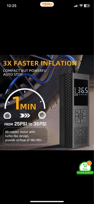 Pompa aer wireless noua