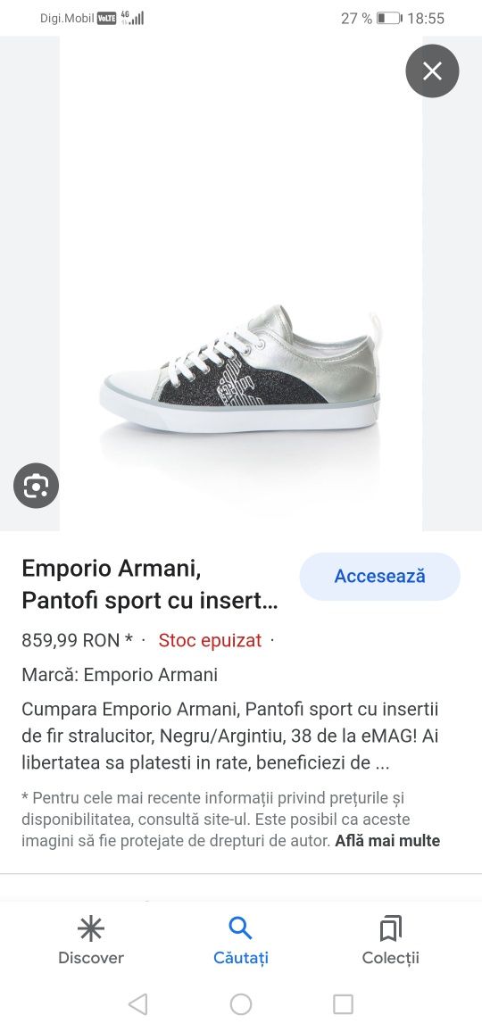 Pantofi sport Emporio Armani Mărimea 41 Model X3X050 XL219