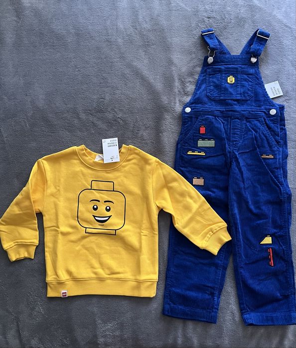 Нов комплект сет гащеризон блуза за момче H&M