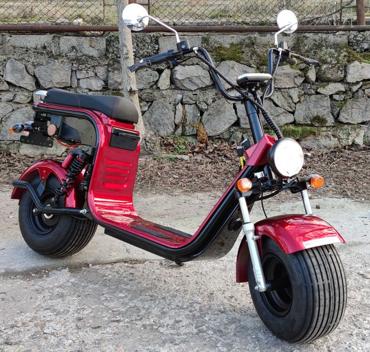 Електрически скутер EcoWay Чопър HR8-1 12A/h батерия бордо цвят