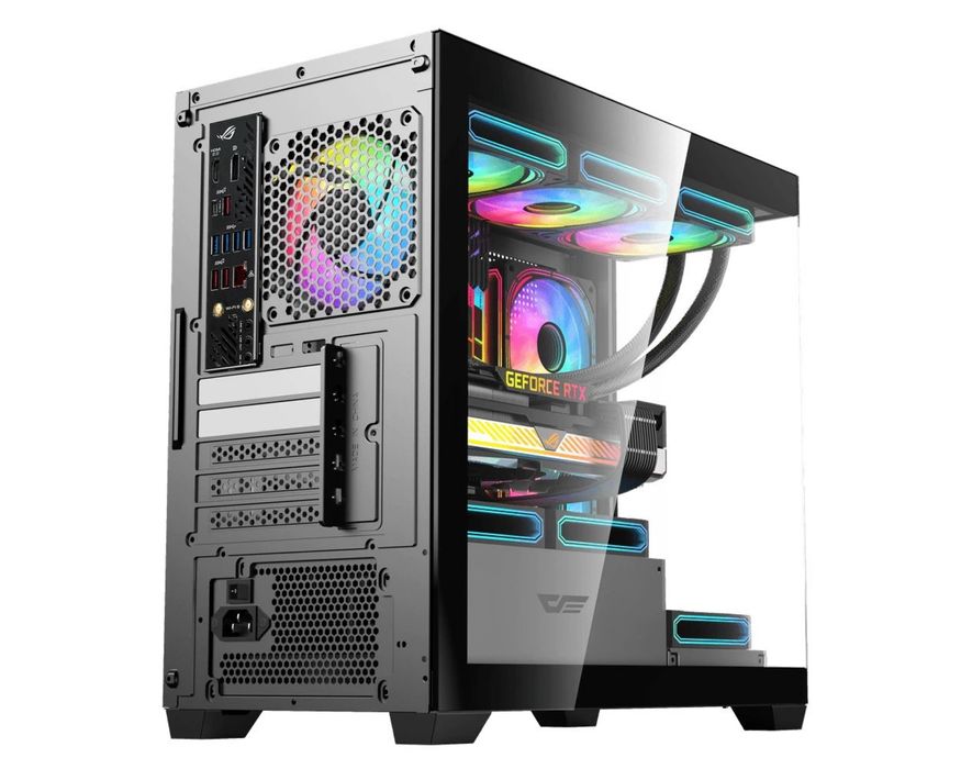 Carcasă Darkflash DS900M mATX Negru cu 6 Ventilatoare 120mm A-RGB