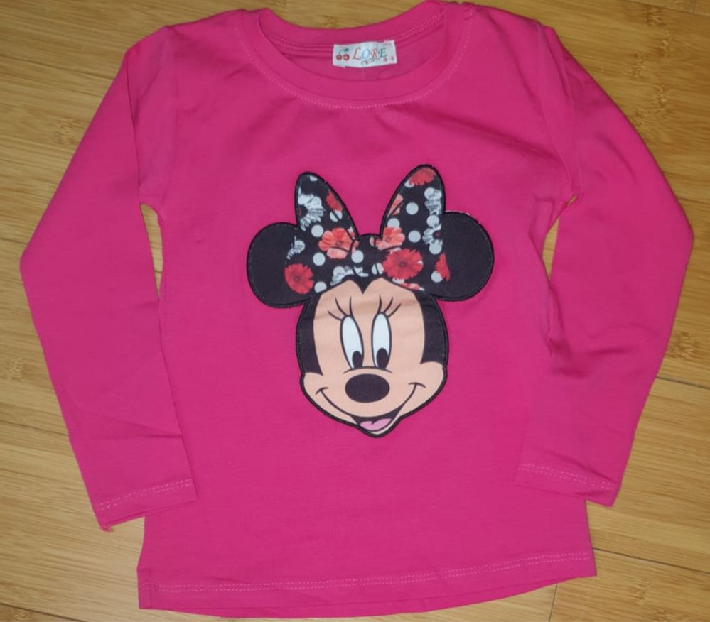 Set fata roz 2 piese bluza si fusta Disney Minnie Mouse 4/5 ani nou