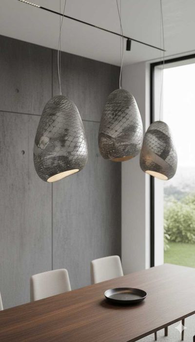 Lustră Wabi Sabi Boho din Beton Pentru casă și pentru cafenea