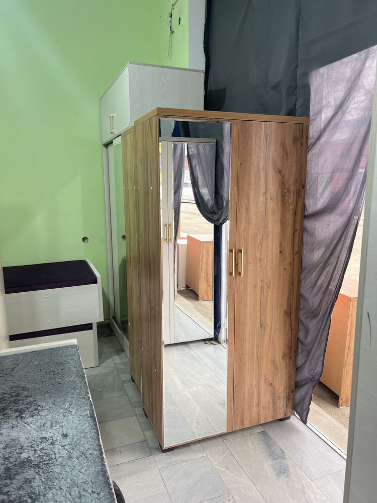 Распашной шкаф 90×195 | Белый “Корона” | Компактный и универсальный