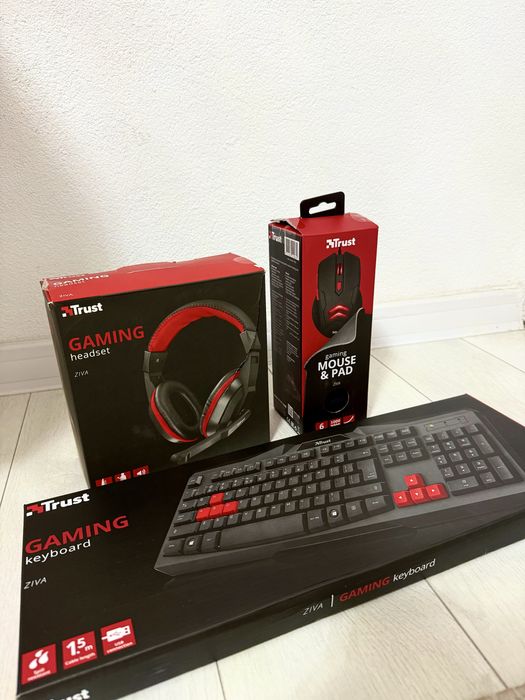 TRUST GAMING BUNDLE keyboard, headset, mouse & mouse pad