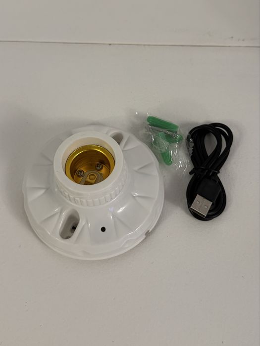 Camera spion E27, 1080P HD, modul noapte, suport pentru lampa