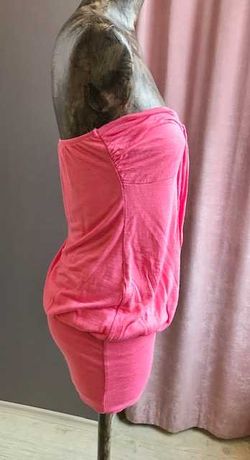 Бонбонено розова рокля без презрамки