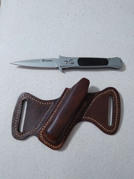 Briceag GANZO cu toc din piele naturala