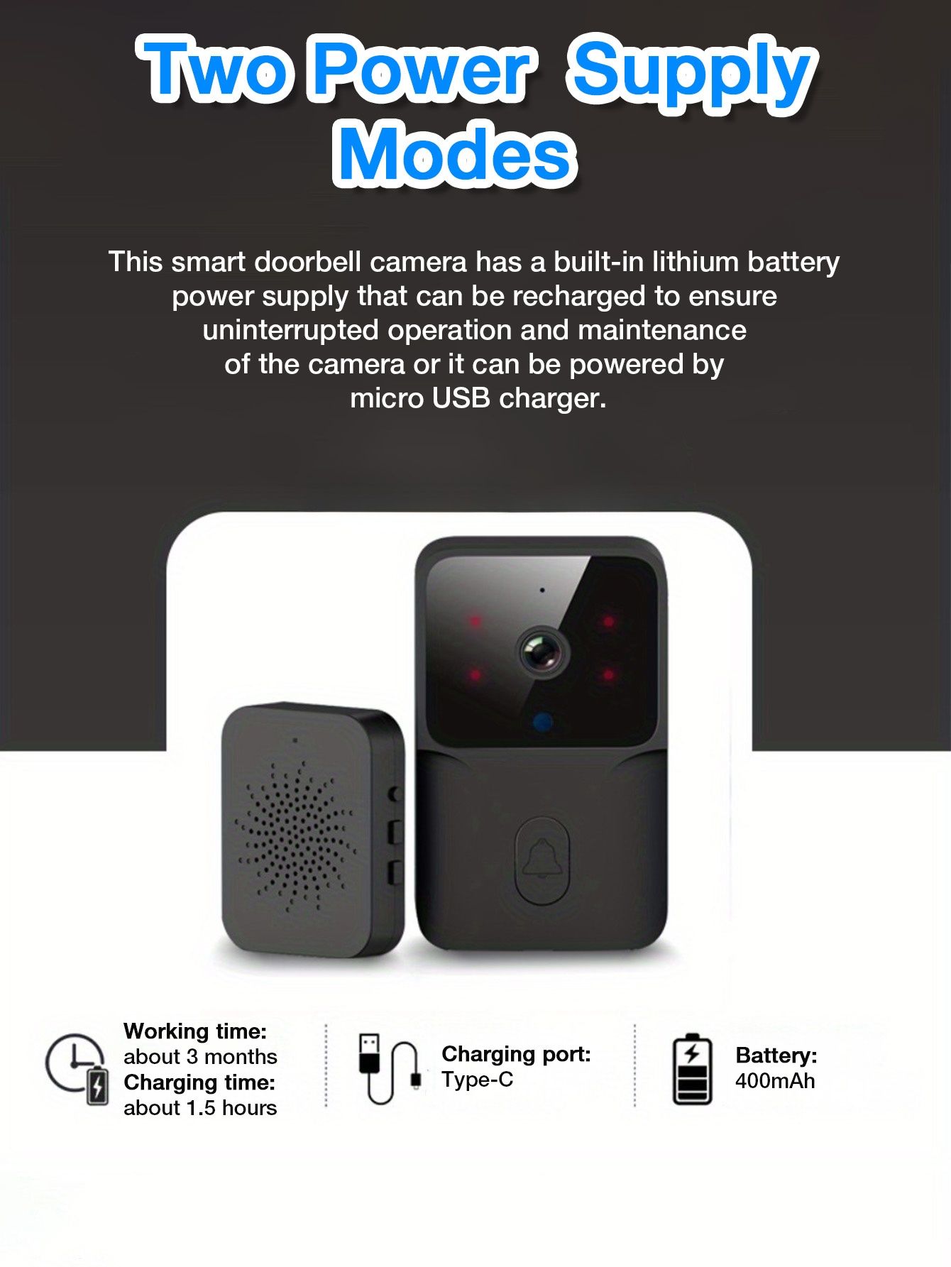 Kement M6 Smart WiFi 2.4 видео звънец с функция домофон