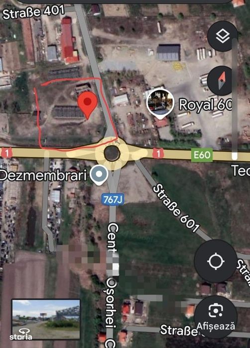 Teren cu constructii Osorhei(Oradea-Cluj)giratoriu, 7010 mp
