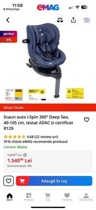 Scaun auto joie i-Spin