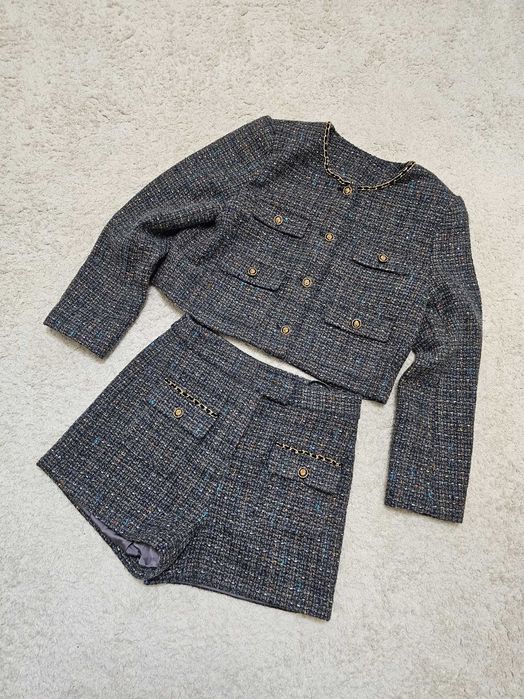 Compleu tip Chanel, fusta si jacheta - sacou, marimi XS, S, nou