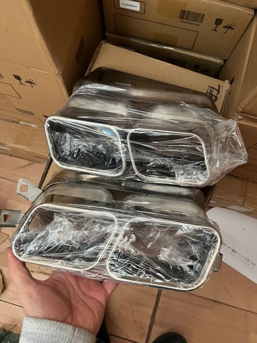 Ornamente tobe Tips evacuare sport BMW 760i seria 7 F01 F02 bmw seria7 tobe duble patrate ornamente duble F01 F02 comanda se plaseaza pe whatsapp